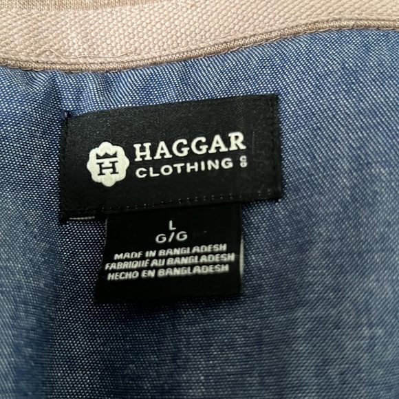 Men’s NWT Taupe Haggar 1/4 zip long sleeve shirt - Picture 6 of 8